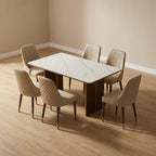 Walnut & Gold Sintered Stone Dining Table