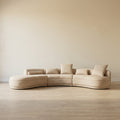 Creamy White Velvet Curve Lounge