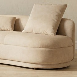 Creamy White Velvet Curve Lounge