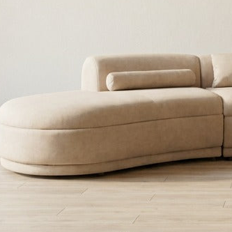 Creamy White Velvet Curve Lounge