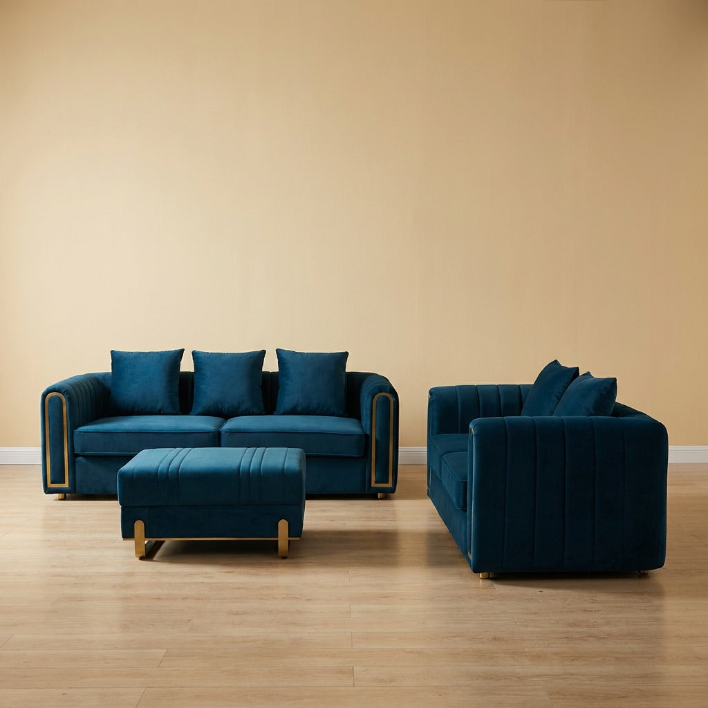 Malachite Green Fabric Lounge Set L2024
