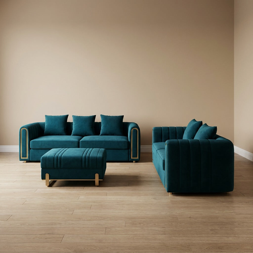 Malachite Green Fabric Lounge Set L2024