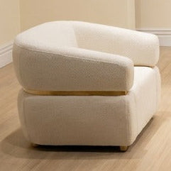 Creamy White Fabric Lounge Set