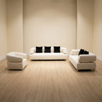 Creamy White Fabric Lounge Set