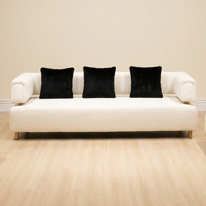 Creamy White Fabric Lounge Set