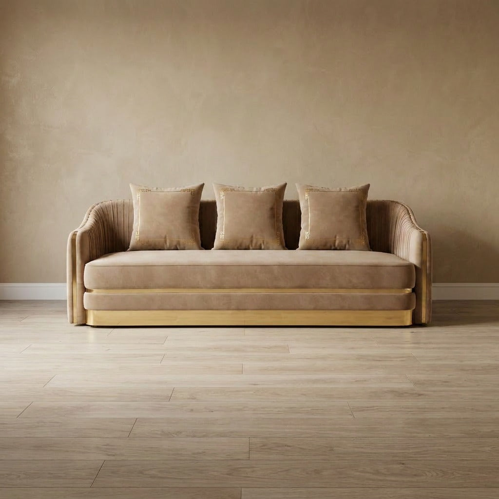 Beige Velvet Lounge Set L2020