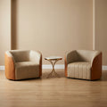 Floor Stock! Orange & white Leather  Sofa 1 Seater +1 Seater