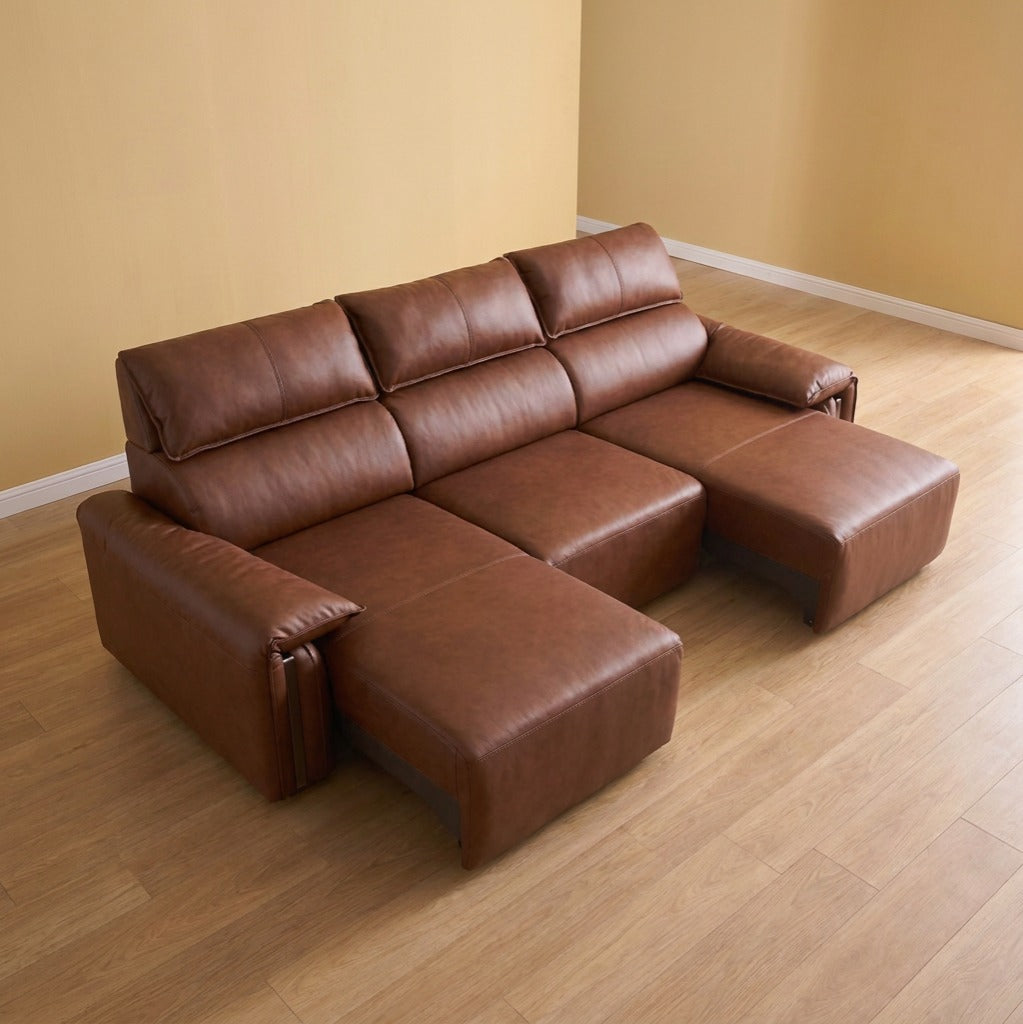 Electric sliding seat Sofa Bed 3 Seater /  3.5 Seater Dark brown