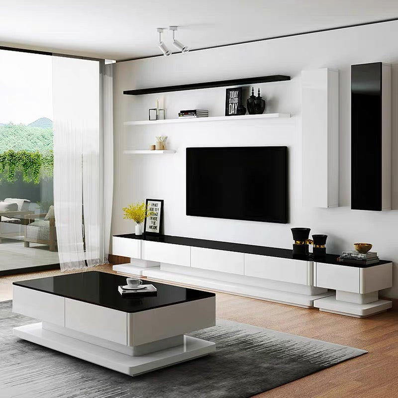 High Gloss TV Unit Or Coffee Table Tempered Glass Top D01 Side table