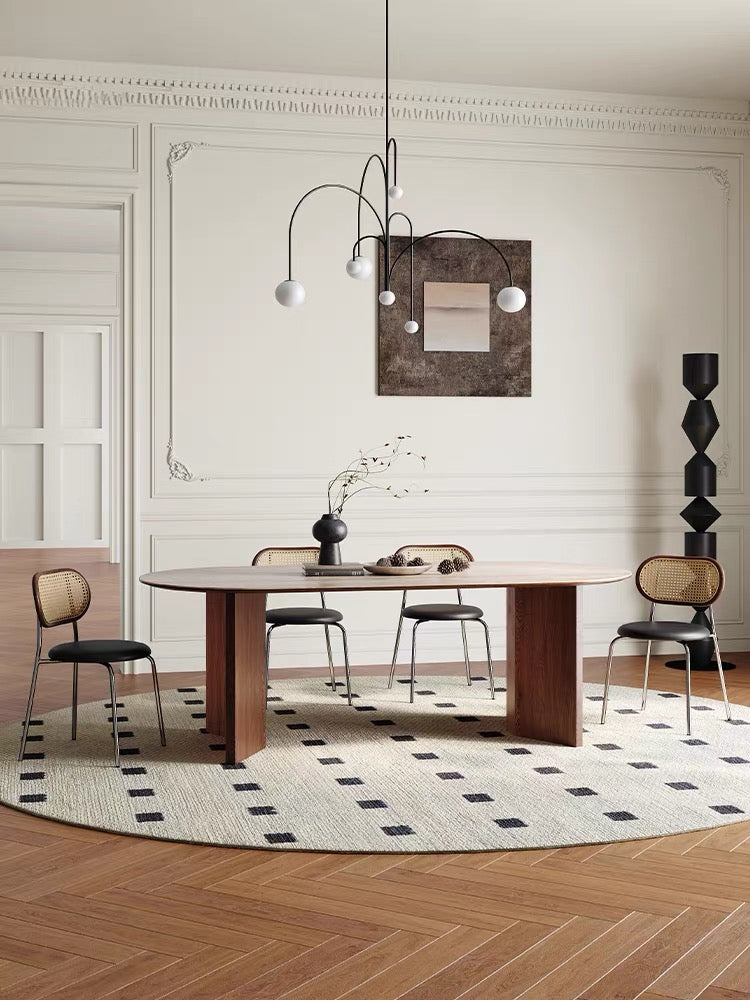 Wooden Dining Table with Matt Travertine Sintered Stone – Gday Furniture