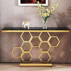 HoneyComb Style Console/ Hallway Table Sintered Stone/ Marble Top 1.2m Console