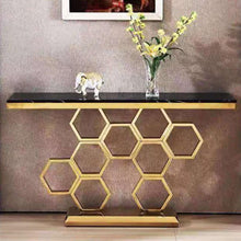 HoneyComb Style Console Table  Sintered Stone/ Marble Top