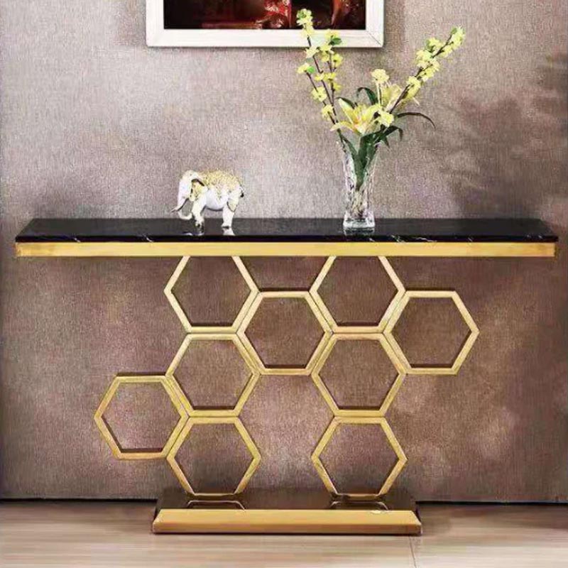 HoneyComb Style Console/ Hallway Table Sintered Stone/ Marble Top 1.2m Console