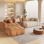 On Sale! Marshmallow Sofa Orange & White Velvet