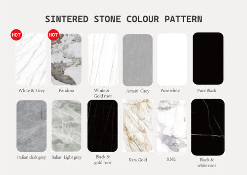 Modern Console/ Hallway Table H050 Marble/ Sintered stone with Gold Flower Stand - Dining Table Sydney - Dining Table Sydney