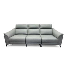 Floor Stock Sale! Grey Leather 3 seater with 1 Recliner Seat