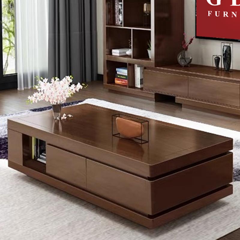 Modern Solid Wood Brown Extendable TV Unit Or Coffee Table Coffee Table
