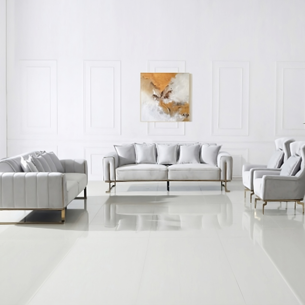 Light Grey Velvet Lounge Set L2040