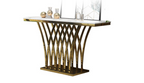 Modern Console/ Hallway Table H050 Marble/ Sintered stone with Gold Flower Stand