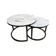 New Double Round Coffee & Side Marble Tables ø80cm ø60cm