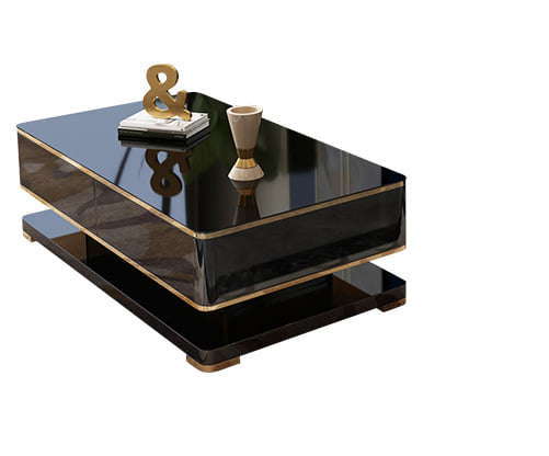 Sintered Stone High Gloss TV Unit Or Coffee Table White Sintered Stone Or Black Glass Black; Coffee Table