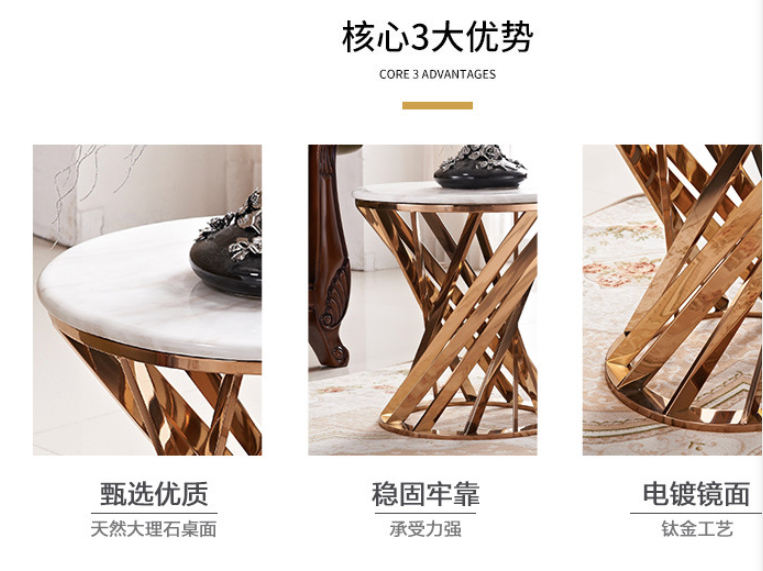 New Marble Top Round Tea Lamp Tables Various Styles