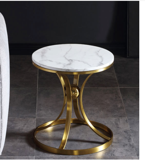 New Marble Top Round Tea Lamp Tables Various Styles 2X Style
