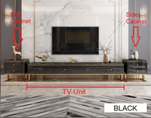 Modern Shiny Sintered Stone Top 3 stands TV Unit, Coffee Table and Side Cabinet