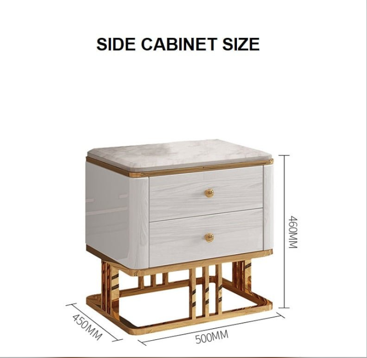 Modern Shiny Sintered Stone Top 3 stands TV Unit, Coffee Table and Side Cabinet Side Table
