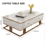 Modern Shiny Sintered Stone Top 3 stands TV Unit, Coffee Table and Side Cabinet CT 130*70