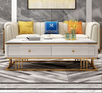 Modern Shiny Sintered Stone Top 3 stands TV Unit, Coffee Table and Side Cabinet