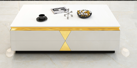 White Tempered Glass Top TV Unit or Coffee Table Coffee Table white body