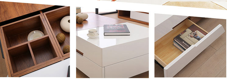 High Gloss & Wooden Grain Extendable TV Unit or Multi Space Coffee Table 709#