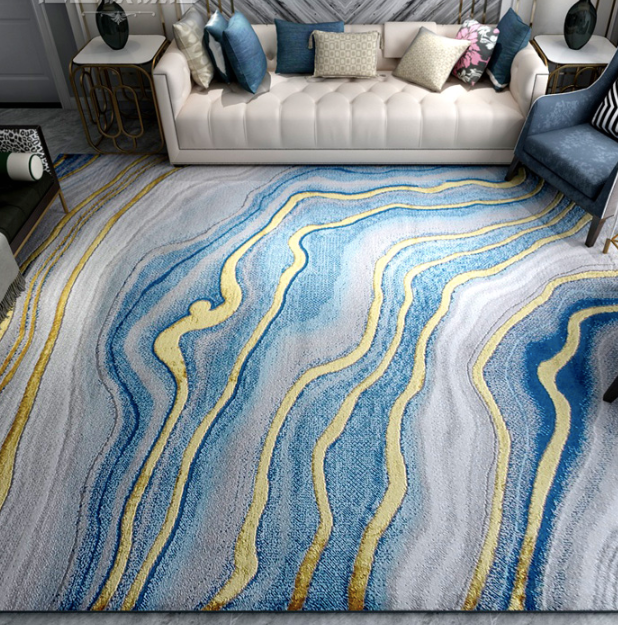 NEW Floor Area Soft Rug Abstract Art Or Geometric Pattern 006 Blue 160*230cm