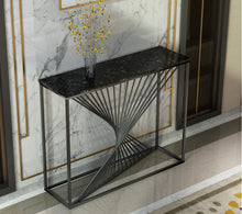 X Style Frame Console/ Hallway Table with Marble/ Sintered ston