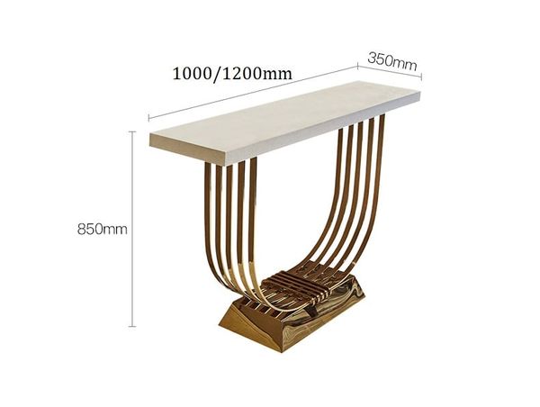 5 U Style Console/ Hallway Table with Marble / Sintered Stone Top