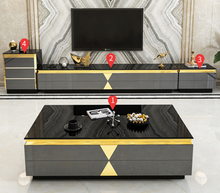 Black / White Tempered Glass Top TV Unit or Coffee Table