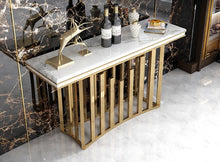 Luxury  Shell Decorate Console Table with  Marble / Sintered Stone