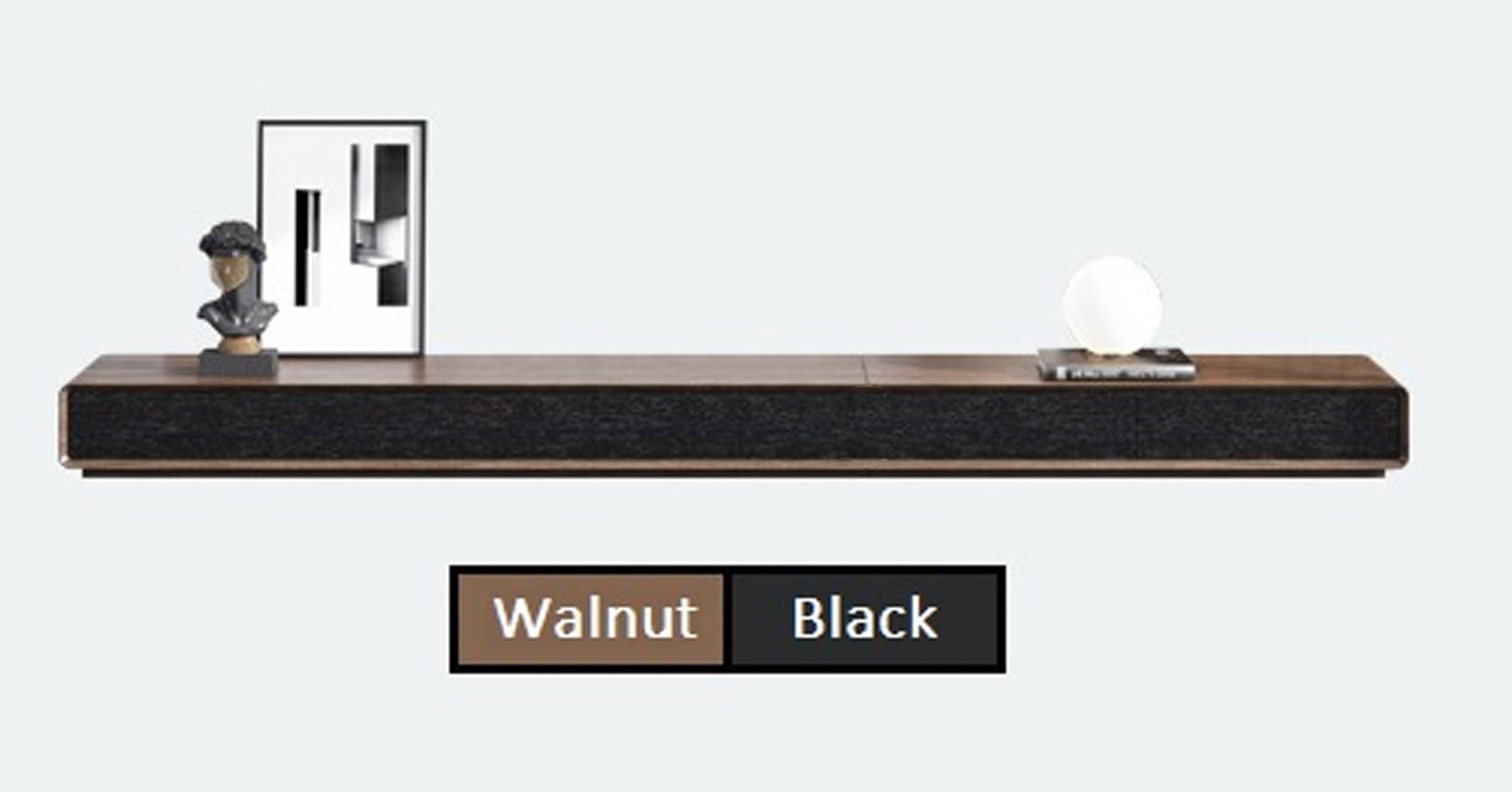 Round Corner TV Unit Or Coffee Table 2m, 2.4m, 3m 240cm Walnut Black