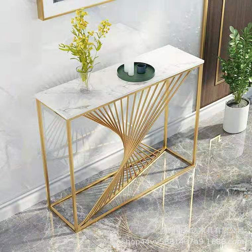 Brand New Console Table Marble Top with Modern X Style Frame