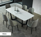 V Style Wood Frame Dining Table with Marble / Sintered Stone